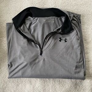 Under Armour Men’s Lightweight Athletic Grey Quarter Zip Long Sleeve Size Large